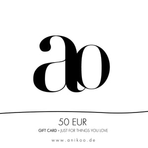 50 EUR Geschenkgutschein per Post - anikoo Interior and Lifestyle Conceptstore