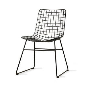 2er Set Metal Wire Stuhl ohne Lehne schwarz HK Living