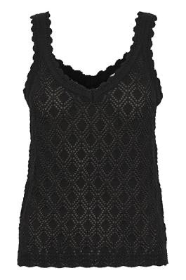 Top KAjona mit Lochmuster schwarz KAFFE