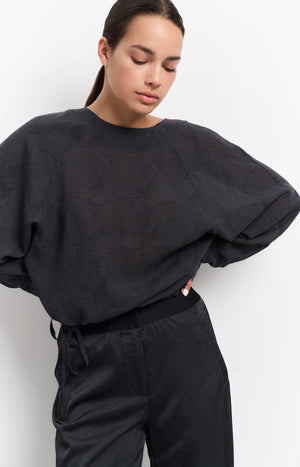 Bluse mit Muster und Kordelzug phantom dessin YAYA
