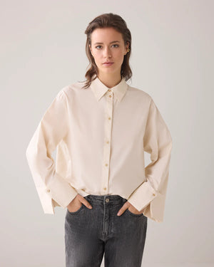Bluse mit weiten Manschetten creme Summum