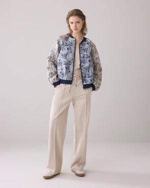 Jacke Bomberjacke Jaquard Mix blue creme Summum