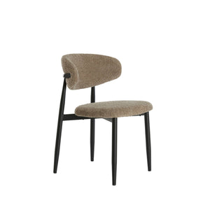2er Set Stuhl Eniola Teddy taupe schwarz