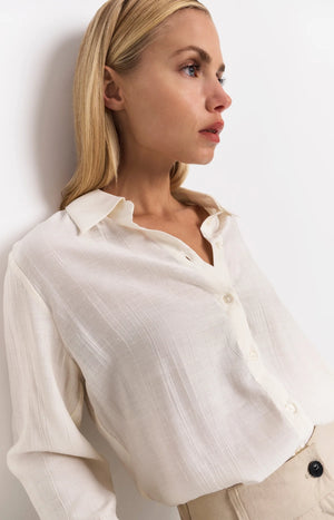 Bluse strukuriert mit gerader Passform soft off white YAYA