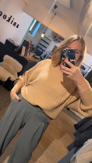 Pullover gerippt cognac YAYA