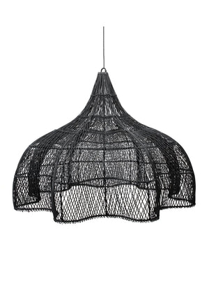 Lampe Whipped Rattan XL schwarz Bazar Bizar