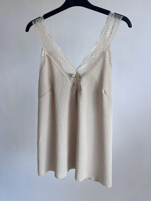 Top mit Spitze beige anikoo