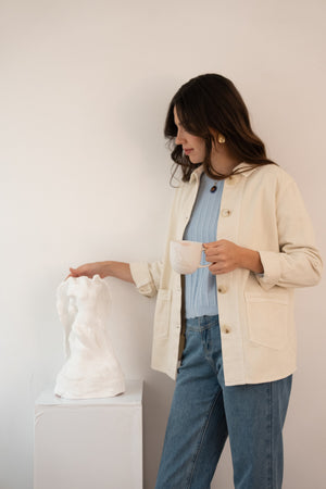 Jacke Hemd oversize creme Nathael