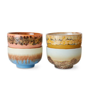 Schale 4 er Set 70s ceramic noodle bowls sea breeze HK Living