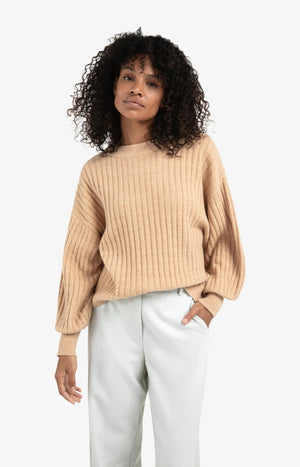 Pullover gerippt cognac YAYA