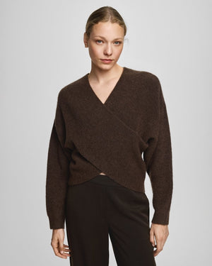 Pullover MSCHZinelle Hope Wrap Pullover slate back / brown Moss Copenhagen