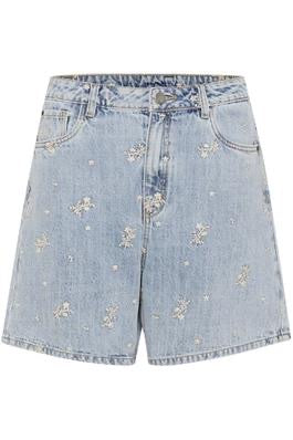 Shorts KAbabeth HW Denim blue mit Stickerei KAFFE
