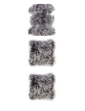 Schaffell Shansi grey melange Set Fell + Kissen