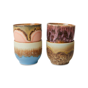 4er Set Kaffeebecher 70s ELEMENTS HK Living