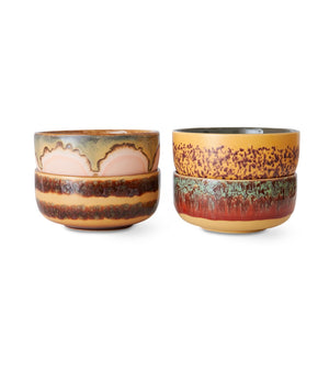 Schale 4 er Set 70s ceramic dessert bowls sea breeze HK Living