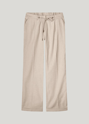 HOSE AUS LEINENBLEND MIT UMSCHLAG