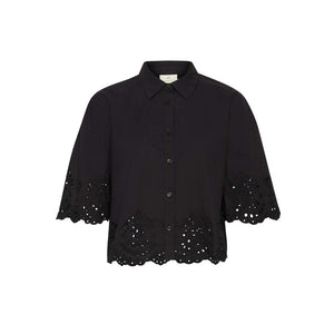 Bluse KAscarly mit Lochmuster-Details schwarz KAFFE