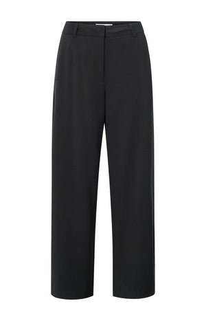 Hose Gewebt mit geradem Bein und seitlichem Faltendetail washed black Yaya