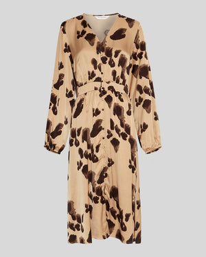 Kleid MSCHClarette Irida Dress AOP iced coffee leo Moss Copenhagen