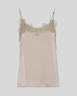 Top Satin MSCHLity Maluca Lace sand Moss Copenhagen
