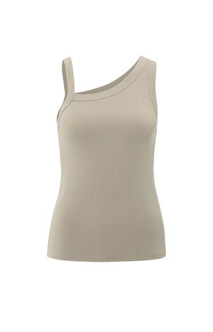 Geripptes Top mit asymmetrischem Ausschnitt Yaya