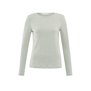 Shirt Langarm gerippt chalk white YAYA