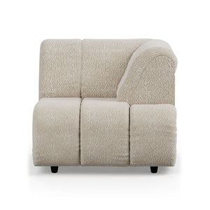 Couch Wave couch: element right high arm boucle cream HK Living