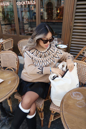 Pullover Winterprint beige anikoo