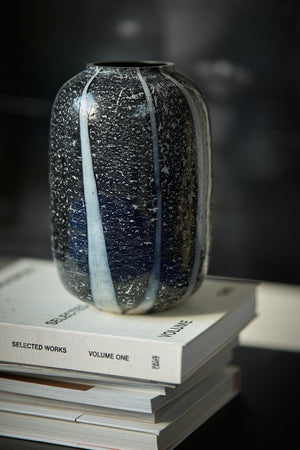 Vase Monochrome handgemacht schwarz weiß HK Living