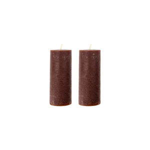 Kerzenset 2 Stk. Stumpenkerze rustic cognac braun groß House Doctor