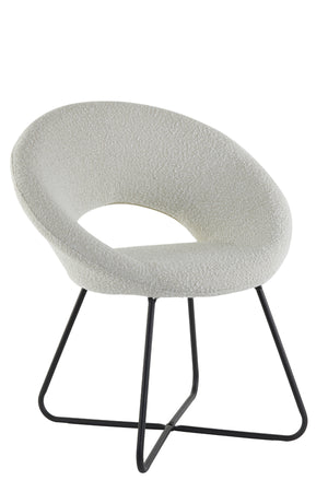 Stuhl Antony bouclé crème-schwarz
