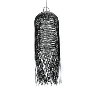 Lampe Squid Rattan M schwarz