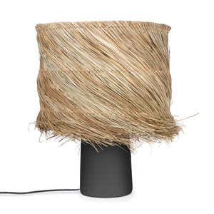 Lampe Tischleuchte Boho Sisalfransen schwarz anikoo