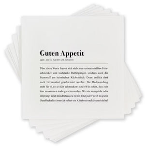 Serviette "Guten Appetit" 20 Stk. schwarz-weiß