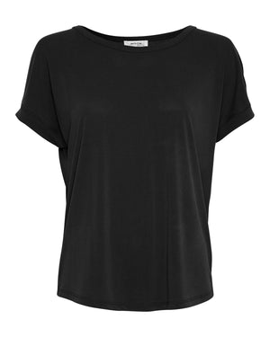 Shirt Fenya Modal Tee schwarz Moss Copenhagen