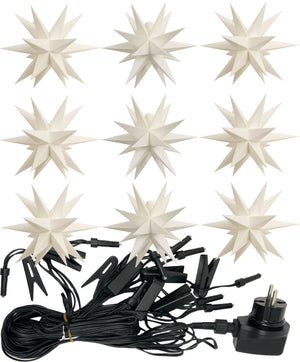 9er Sternen-Lichterkette 12 cm weiß für innen und außen - anikoo Interior and Lifestyle Conceptstore
